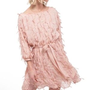 Blu Pepper Pink Shag Textured Mini Dress Size Small